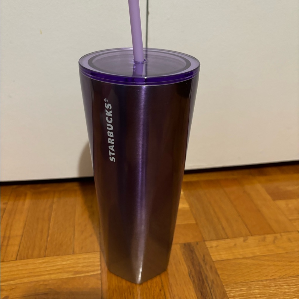 Starbucks Metallic Lavender-Purple Tumbler with Straw (NWT)